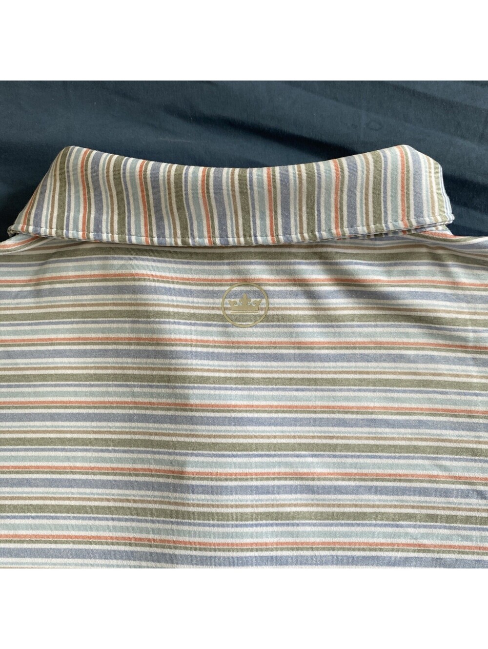 Peter Millar Crown Crafted Multicolor Striped Golf Polo Shirt - Size Large - Picture 6 of 10